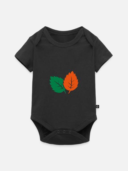 blätter - Baby Premium Kurzarmbody - Schwarz