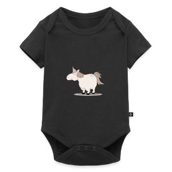 Licorne épaisse et mignonne - Body à manches courtes Premium Bébé - noir - Devant