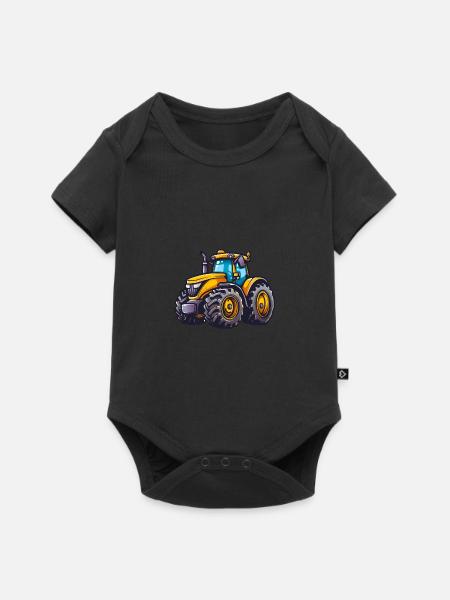 Niedlicher Traktor - Baby Premium Kurzarmbody - Schwarz