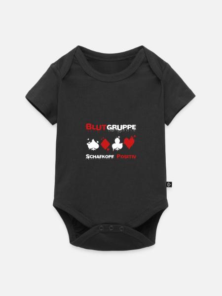 Schafkopf Kartenspiel Bayern Geschenk - Baby Premium Kurzarmbody - Schwarz