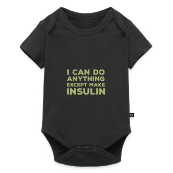 Ich kann alles lustig machen, außer Insulin Diabet - Baby Premium Kurzarmbody - Schwarz - Vorne