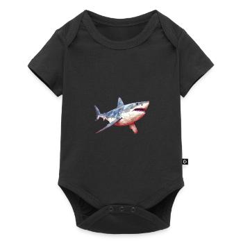 Weißer Hai - Baby Premium Kurzarmbody - Schwarz - Vorne