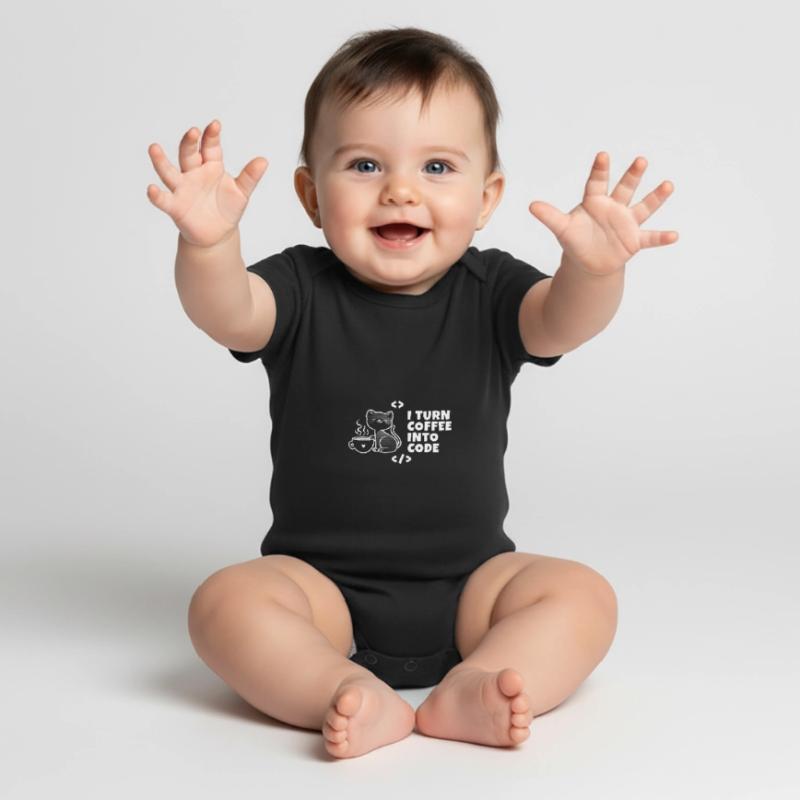 I turn coffee into code Programmierer Entwickler Baby Premium Kurzarmbody