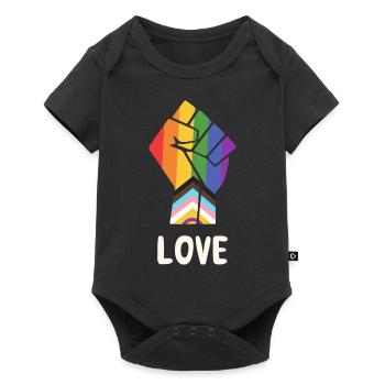 Pride Progress Love Pride Fist for Equality - Baby Premium short-sleeve bodysuit - black - Front