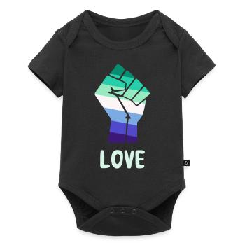 Love Gay Pride Fist Design pour l’égalité - Body à manches courtes Premium Bébé - noir - Devant