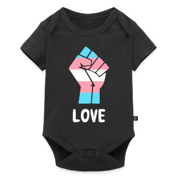 Love Trans Pride Fist Design for Equality - Baby Premium short-sleeve bodysuit - black - Front