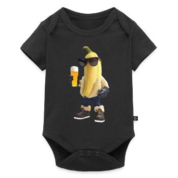 Banane - Baby Premium Kurzarmbody - Schwarz - Vorne