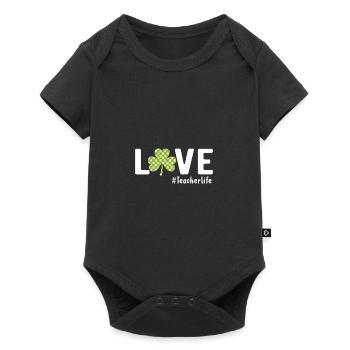 Liebeslehrer lustiges Zitat Leben Shamrock St. Pat - Baby Premium Kurzarmbody - Schwarz - Vorne