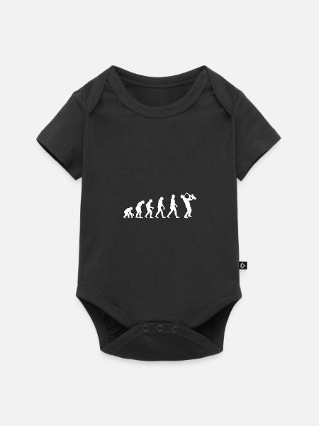 Evolution Saxophon Musiker Saxofon Geschenkidee - Baby Premium Kurzarmbody - Schwarz