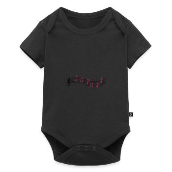 music notes 2 - Baby Premium Kurzarmbody - Schwarz - Vorne