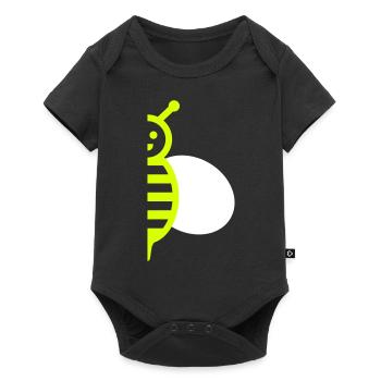 Half of a bee with a wing - Baby Premium short-sleeve bodysuit - black - Front