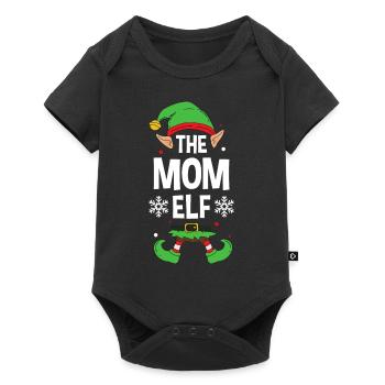 Elfe de cadeau de Noël de famille assorti de groupe - Body à manches courtes Premium Bébé - noir - Devant