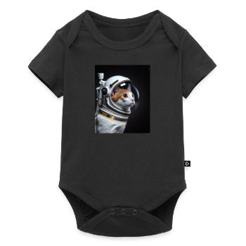 Chat comme astronaute - Body à manches courtes Premium Bébé - noir - Devant