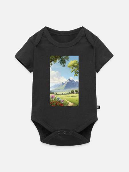 Landschaft - Baby Premium Kurzarmbody - Schwarz