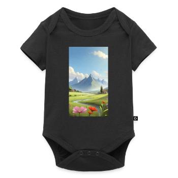 Landschaft - Baby Premium Kurzarmbody - Schwarz - Vorne
