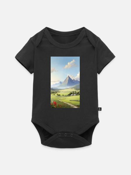 Panorama - Baby Premium Kurzarmbody - Schwarz