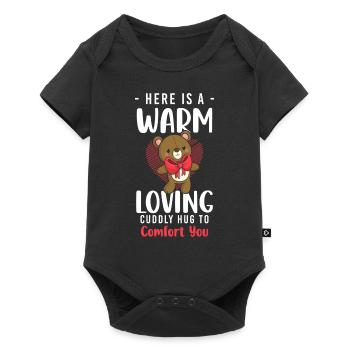 Teddy Bear Baby Toy Stuffed Animal - Baby Premium short-sleeve bodysuit - black - Front