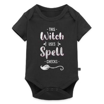 Sorcière d’Halloween - Body à manches courtes Premium Bébé - noir - Devant