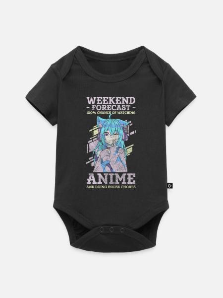 Anime Convention Senpai Otaku - Baby Premium Kurzarmbody - Schwarz