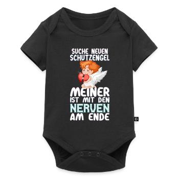 Suche Schutzengel Nerven - Baby Premium Kurzarmbody - Schwarz - Vorne