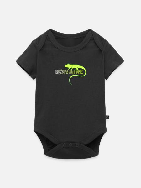 Bonaire Design Grün - Baby Premium Kurzarmbody - Schwarz