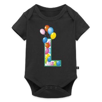 Lettre L ballons - Body à manches courtes Premium Bébé - noir - Devant