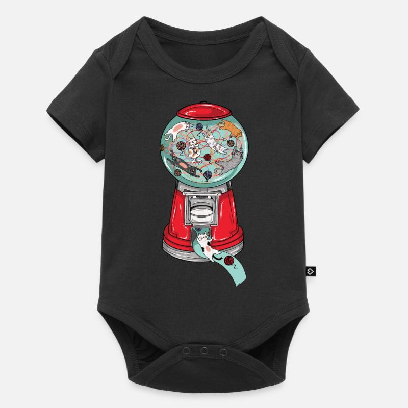 Cat automate - gumball machine - idée cadeau - Body à manches courtes Premium Bébé - noir