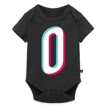 O - letter O - Baby Premium short-sleeve bodysuit - black - Front