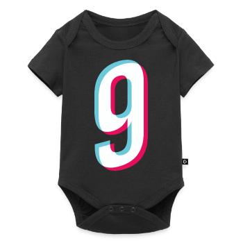 9 years jersey number 9 sports jersey nine Sticker - Baby Premium short-sleeve bodysuit - black - Front