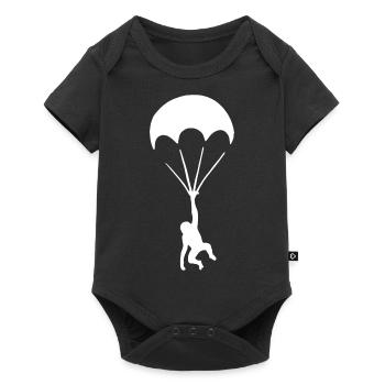 Singe en parachute Graffiti Urban Art - Body à manches courtes Premium Bébé - noir - Devant