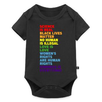 Pride Rainbow Regenbogen Gay LGBT Kleidung Mann - Baby Premium Kurzarmbody - Schwarz - Vorne