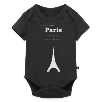 Coordonnées de la mémoire de la ville préférée de Paris - Body à manches courtes Premium Bébé - noir - Devant