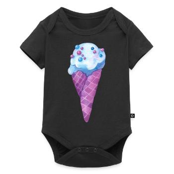 Cornet de crème glacée - Body à manches courtes Premium Bébé - noir - Devant