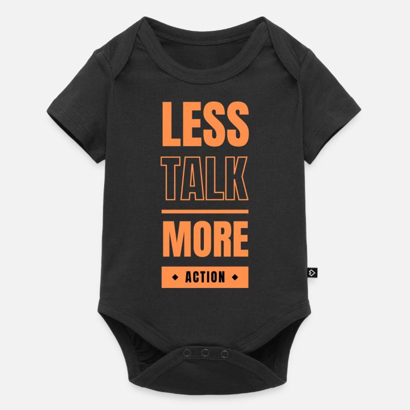 Less talk, more action - Baby Premium Kurzarmbody - Schwarz