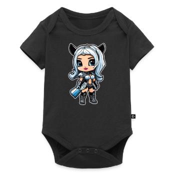 Cute Anime Manga Girl with Cat Ears - Baby Premium short-sleeve bodysuit - black - Front