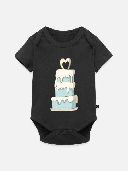 Hochzeitstorte - Baby Premium Kurzarmbody - Schwarz