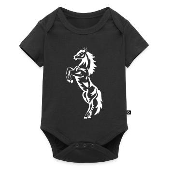 Cheval, équitation, cavalier, chevaux - Body à manches courtes Premium Bébé - noir - Devant