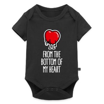 Funny I love you men, heart, ass scratching - Baby Premium short-sleeve bodysuit - black - Front