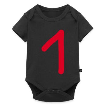 1 Number One Number Red Birthday - Baby Premium short-sleeve bodysuit - black - Front