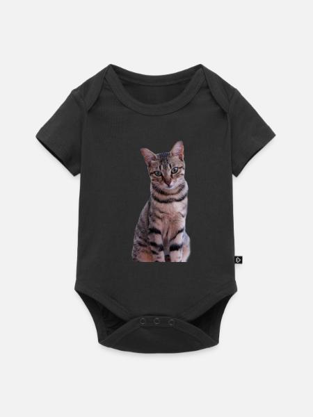 Katze Kätzchen - Baby Premium Kurzarmbody - Schwarz