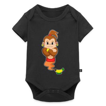 Affe Flaschengeist - Baby Premium Kurzarmbody - Schwarz - Vorne