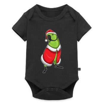 Chapeau de père Noël perroquet - Body à manches courtes Premium Bébé - noir - Devant