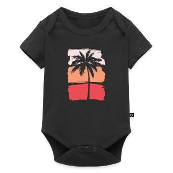 Silhouette de palmier - Body à manches courtes Premium Bébé - noir - Devant