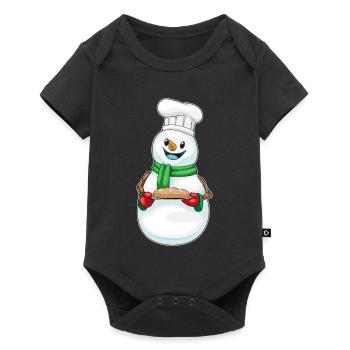 Cuisson de Noël Snowman - Body à manches courtes Premium Bébé - noir - Devant