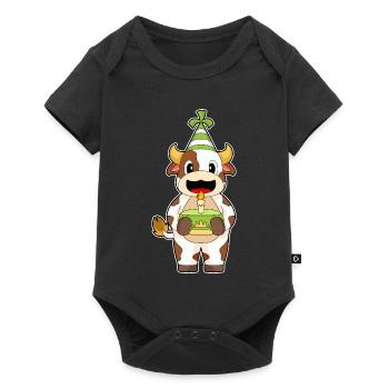 Cow Birthday Cake - Baby Premium short-sleeve bodysuit - black - Front