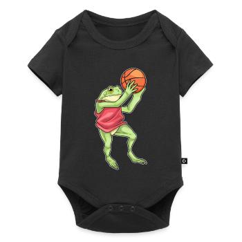 Frog basketball player basketball - Baby Premium short-sleeve bodysuit - black - Front