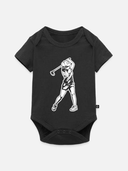 Golferin Skizze - Baby Premium Kurzarmbody - Schwarz