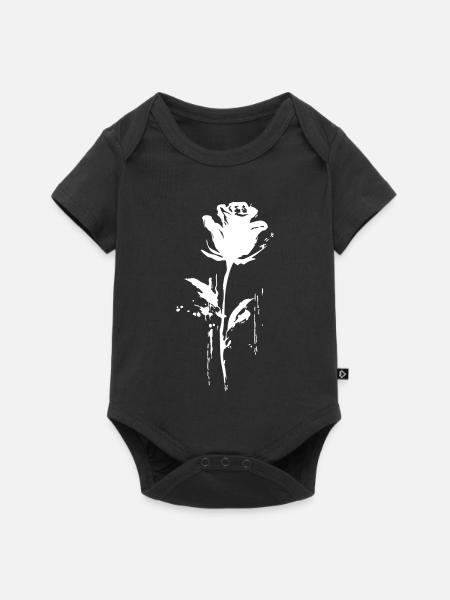 Rose splatter Urban Style - Baby Premium Kurzarmbody - Schwarz