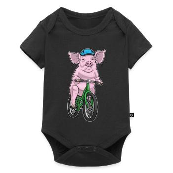 Vélo cochon - Body à manches courtes Premium Bébé - noir - Devant