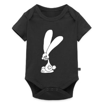 Lapin blanc grognon - Body à manches courtes Premium Bébé - noir - Devant